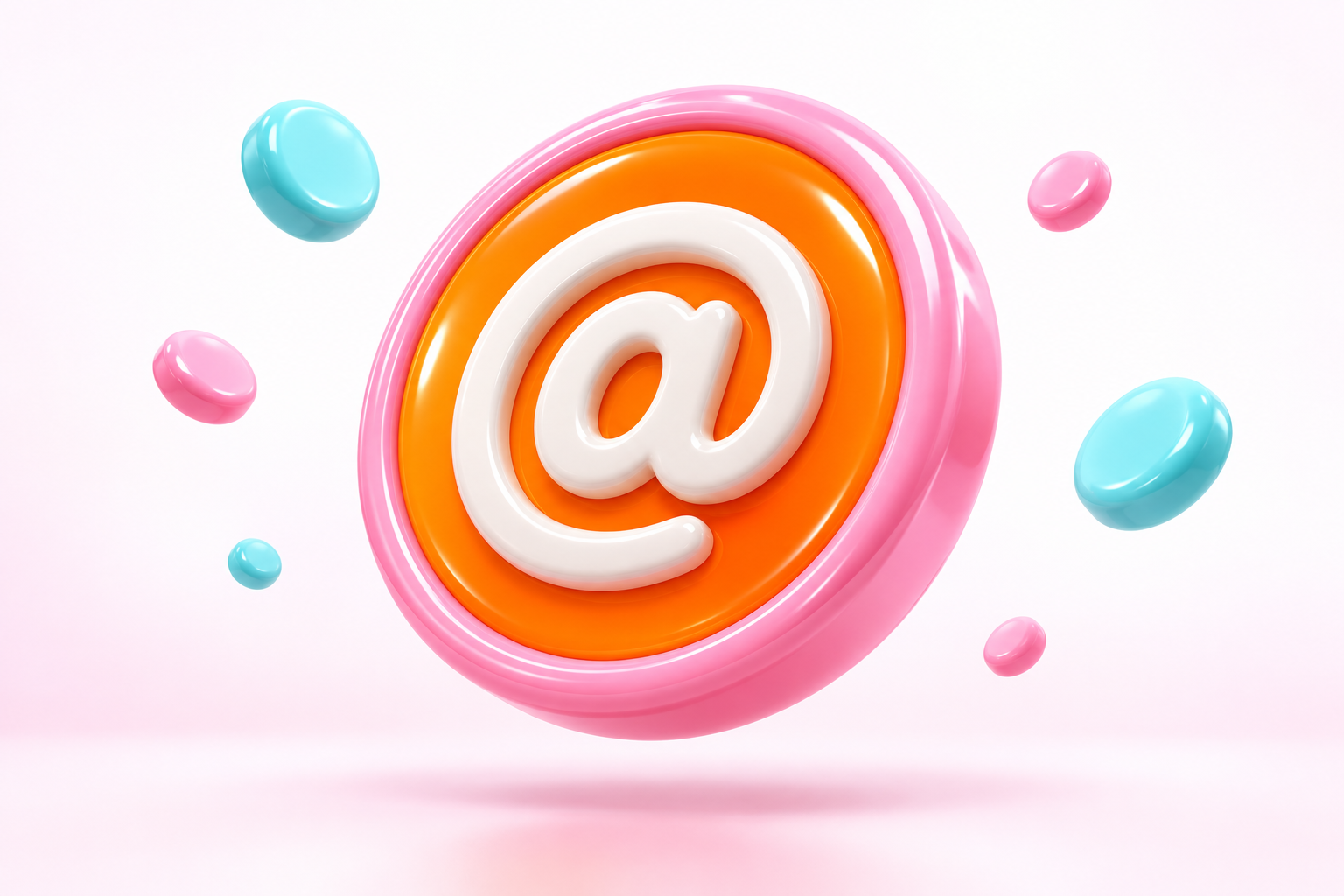 Glossy orange and pink handle token